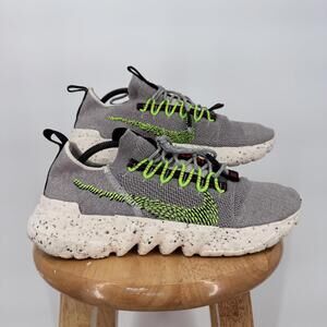 Nike Space Hippie 01 Shoes Mens 12 Gray Volt Crater Running Sneakers DJ3056-004